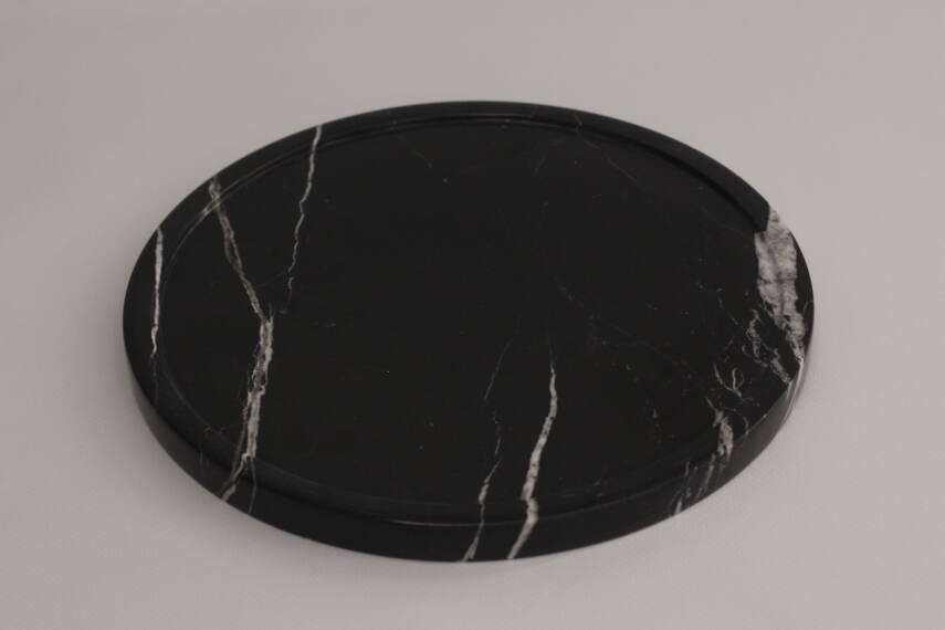 Siyah Mermer Dekoratif Tepsi - 27cm - 1